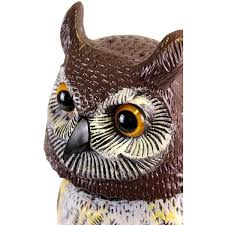 Emsco Group Garden Owl Decoy Swivel Head 17 25 Inch Tall Brown
