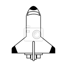 Spaceship Icon Over White Background