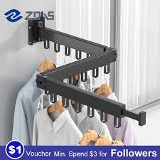 Clothes Hanger Wall Mount 3 Folding