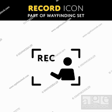 Vector Rec Icon Sign In Flat