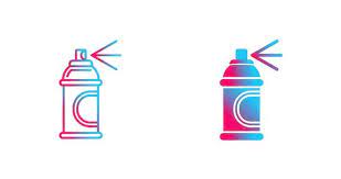 Spray Paint Line Vector Art Icons And