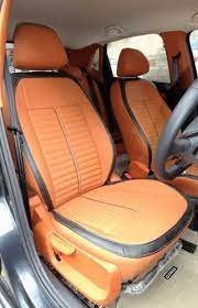Orange Leather Car Seat Cover