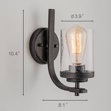 Simpol Home Vintage 1 Light Wall Lights Black Wall Light Fixtures Farmhouse Wall Lamp Indoor Wall Sconce With Glass Shade
