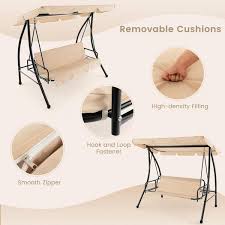 Gymax Metal Outdoor Patio Swing Chair