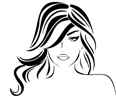Stencil Woman Face Hair Vector