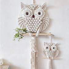 Owl Macrame Home Tapestry Wall Hanging