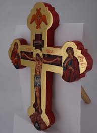 Hand Painted Wall Crucifix Polished