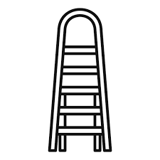 Wall Ladder Icon Outline Vector Wood