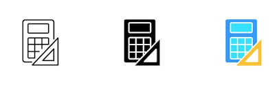 Calculator And Square Line Icon Algebra