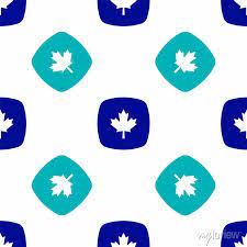 Blue Canadian Maple Leaf Icon Isolated