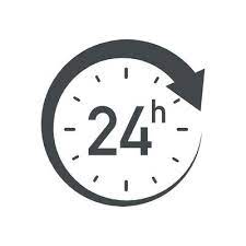 24 Hour Clock Vector Art Icons And