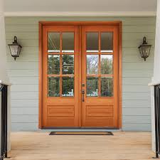 Mahogany Prehung Wood Double Door Unit