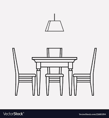 Dining Room Icon Line Element Royalty