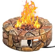 Stone Finish 28 Propane Gas Fire Pit Clearance Brown