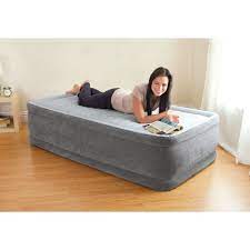intex 64411ed twin dura beam plush airbed mattress with built in pump