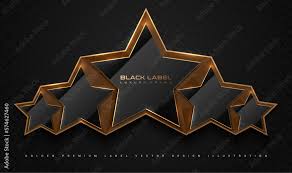 Black Glossy 5 Star Top Rank Logo Badge