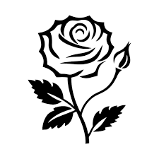 Rose Icon Decorative Flower Silhouette