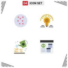 Group Of 4 Flat Icons Signs And Symbols