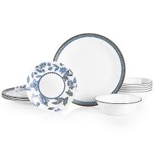 Corelle Veranda 18 Piece Dinnerware Set Service For 6 Blue