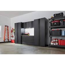 Husky 6 Piece Heavy Duty Welded Steel Garage Storage System In Black 128 In W X 81 In H X 24 In D