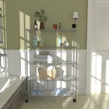 Steel Wire Shelving Unit In Chrome