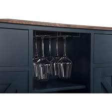 Festivo Navy Wood Bar Cabinet With