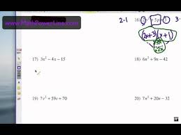 How To Factor Polynomials Problem Set