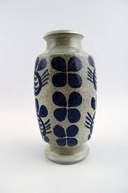 Ceramic Vase With Dark Blue Decoration