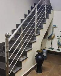 Silver Stainless Steel Staircase Railing