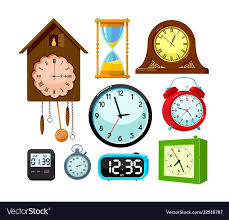 Set Clocks Icons Isolated On White