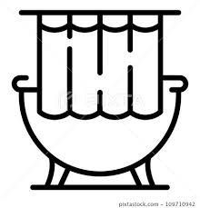Interior Shower Curtain Icon Outline