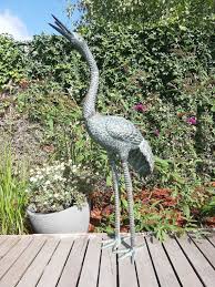 Bronze Garden Sculpture Of A Heron