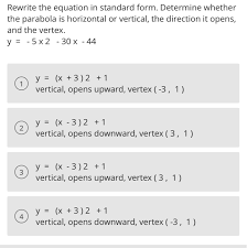 Solved Rewrite The Equation In Standard
