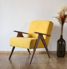 Yellow Vintage Armchair Mid Century