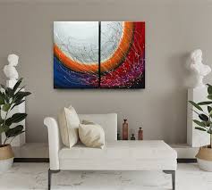Abstract Red Painting Wall Art On