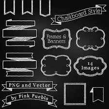 Chalkboard Frames And Banners Clipart