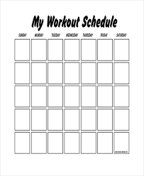 Blank Workout Schedule Template 8