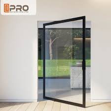 Modern Tempered Glass Pivot Entry Door