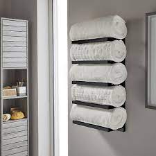 5 Tier Black Wall Mounted Towel Holder