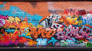 Graffiti Adorned Brick Wall Texture