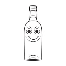 Wine Bottle Sketch Vector Art Png