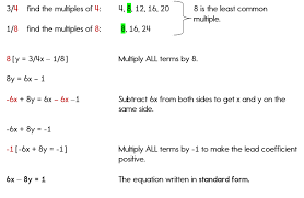 Writing Equations In Standard Form