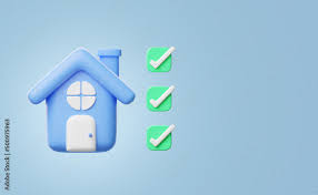 3d Blue House With Windows Door Icon