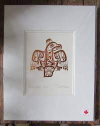 Embossed Copper Art Print Haida Eagle