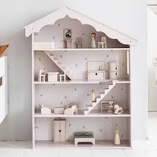 Wooden Dolls House With Furniture Set