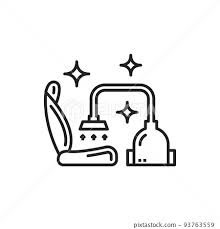 Car Seat Cleaning Vector Thin Line Icon