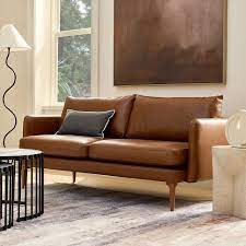 Auburn 70 Sofa Weston Leather Molasses Cw West Elm