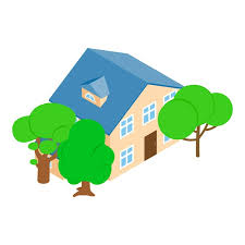 Mansion Icon Isometric Vector Large Two