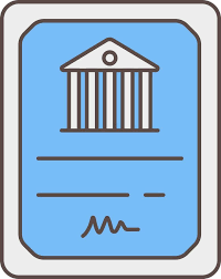 Flat Style Bank Document Icon In Grey