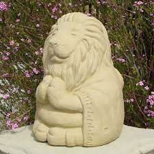 Concrete Meditating Lion Statue